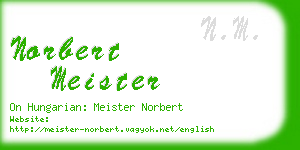 norbert meister business card